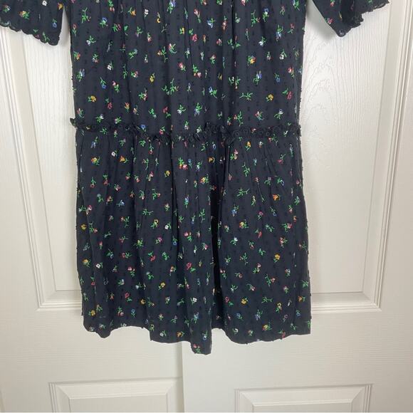 Crewcuts x J. Crew Black Mini Floral Swiss Dot S/S Dress Lined NWT - Picture 4 of 10